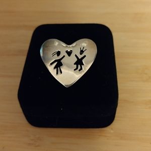 Silver heart pin